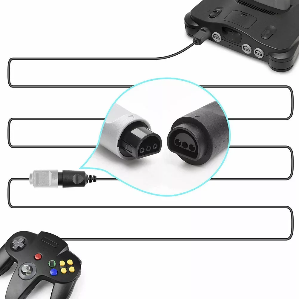 

Game Console Data Controller Joystick Portable Adapter Lengthened Charging Plug And Play Line Extension Cable Game For N64