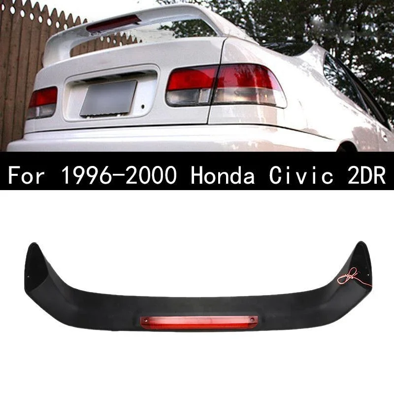 Фото Спойлер на крышку багажника RMAUTO в стиле JDM со светодиодным стоп-сигналом для Honda Civic 2DR Coupe 1996-2000, комплект для стайлинга кузова автомобиля №1