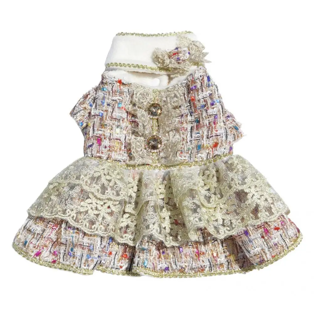 

Casual Great Warm Keeping Comfortable Pet Skirt Clothes Washable Puppy Dress Bright Color for Home