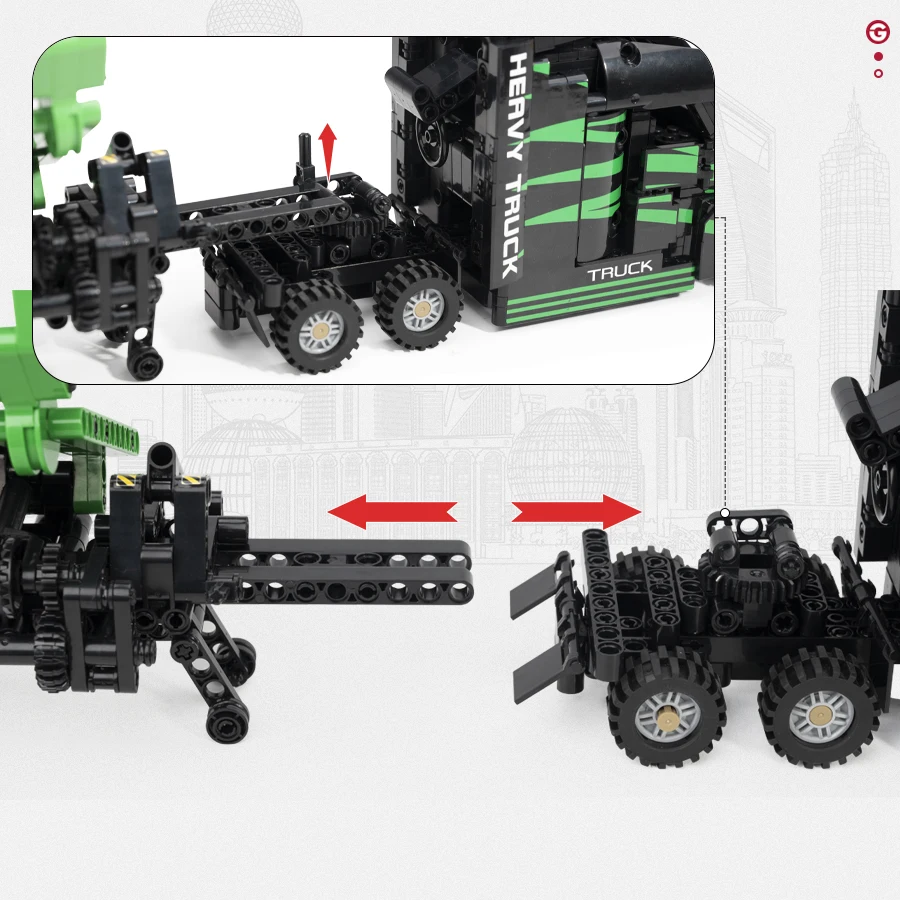 1202 шт. Детский конструктор Технический грузовик
