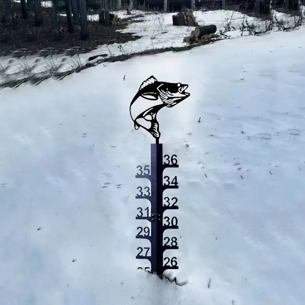 

Iron Art 36 Inches Depth Measuring Stake Weatherproof Outdoor Yard Gauge Insert Christmas Elk Meter Ruler Garden Decoration