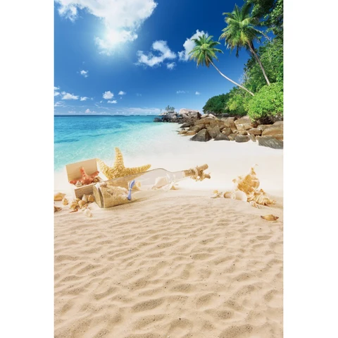 Летние Гавайские пляжные фоны морской океан тропические пальмы цветы луу Вечеринка День Рождения фотография Декор фона