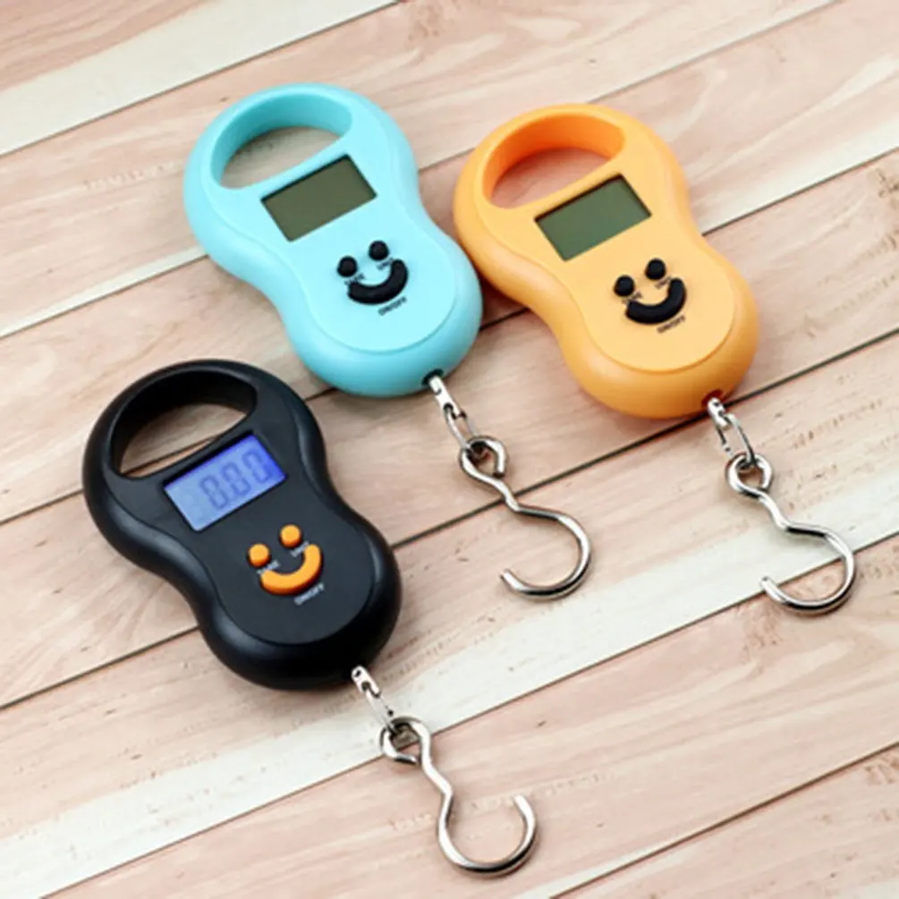 

50kg/10g Digital Electronic Scale LCD Backlight Hanging Scale Fishing Weights Pocket Scale Luggage Scales Black
