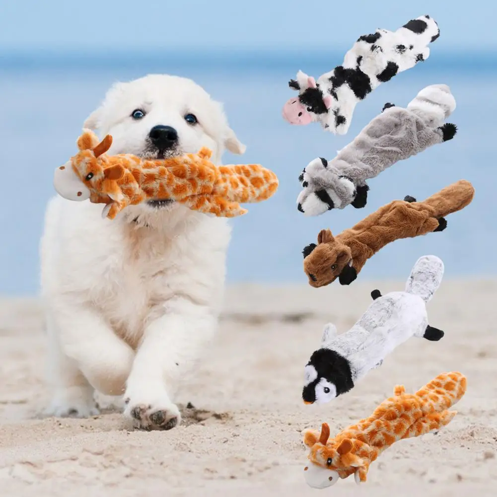 

Игрушка-моляр для домашних животных, забавная Жевательная игрушка со встроенным звуком, мультяшная белка, енот, олень, пингвин, корова, соба...