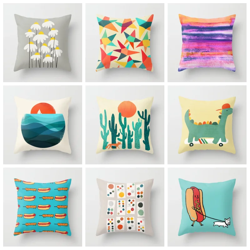 

Innovative cushion cover modern abstract art pillowcase living room sofa bed seat decorative pillow