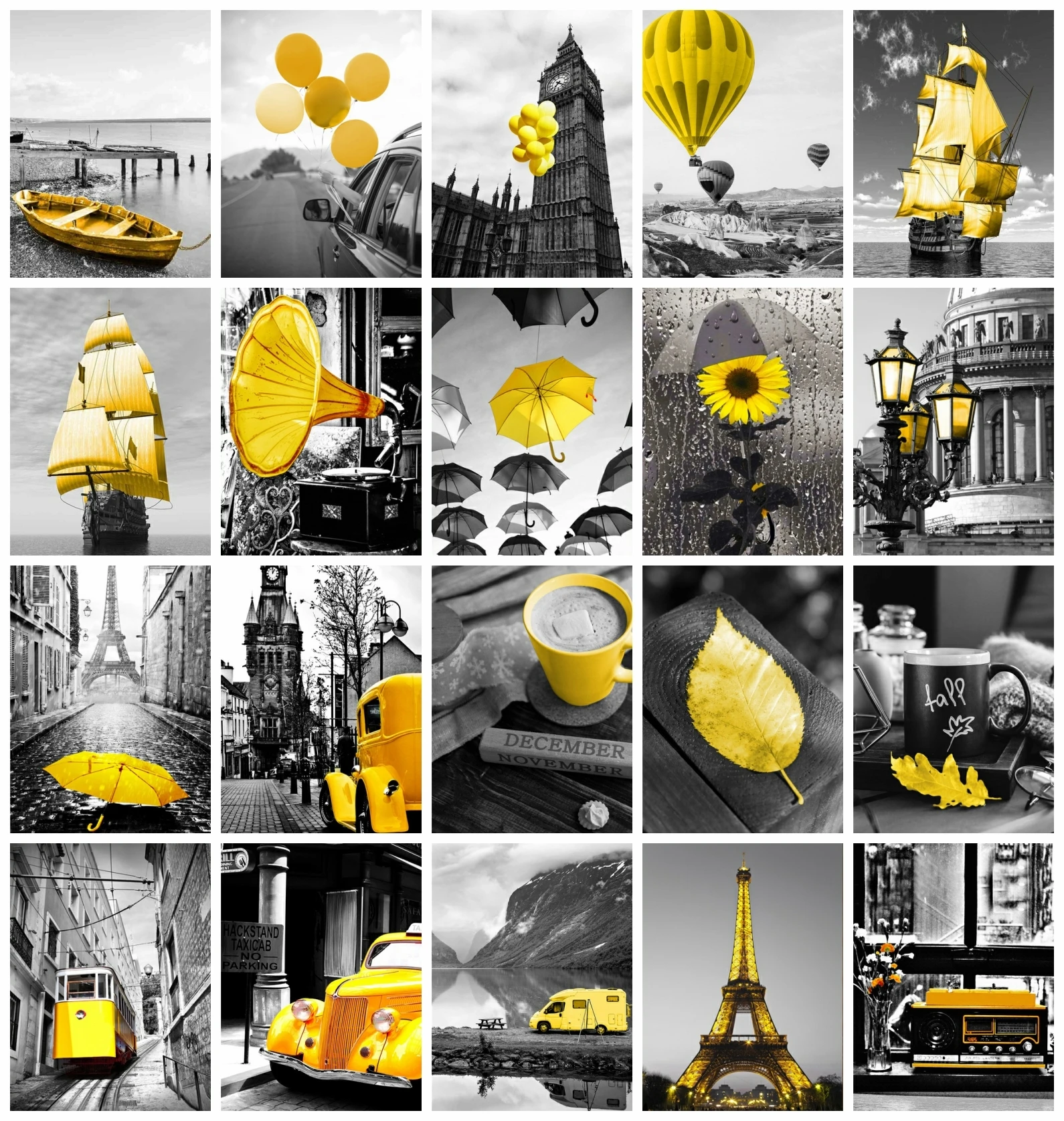 

AZQSD Oil Painting Drawing On Canvas Tower Flower Black Yellow Painting By Numbers Landscape Frameless Handpainted Wall Decor