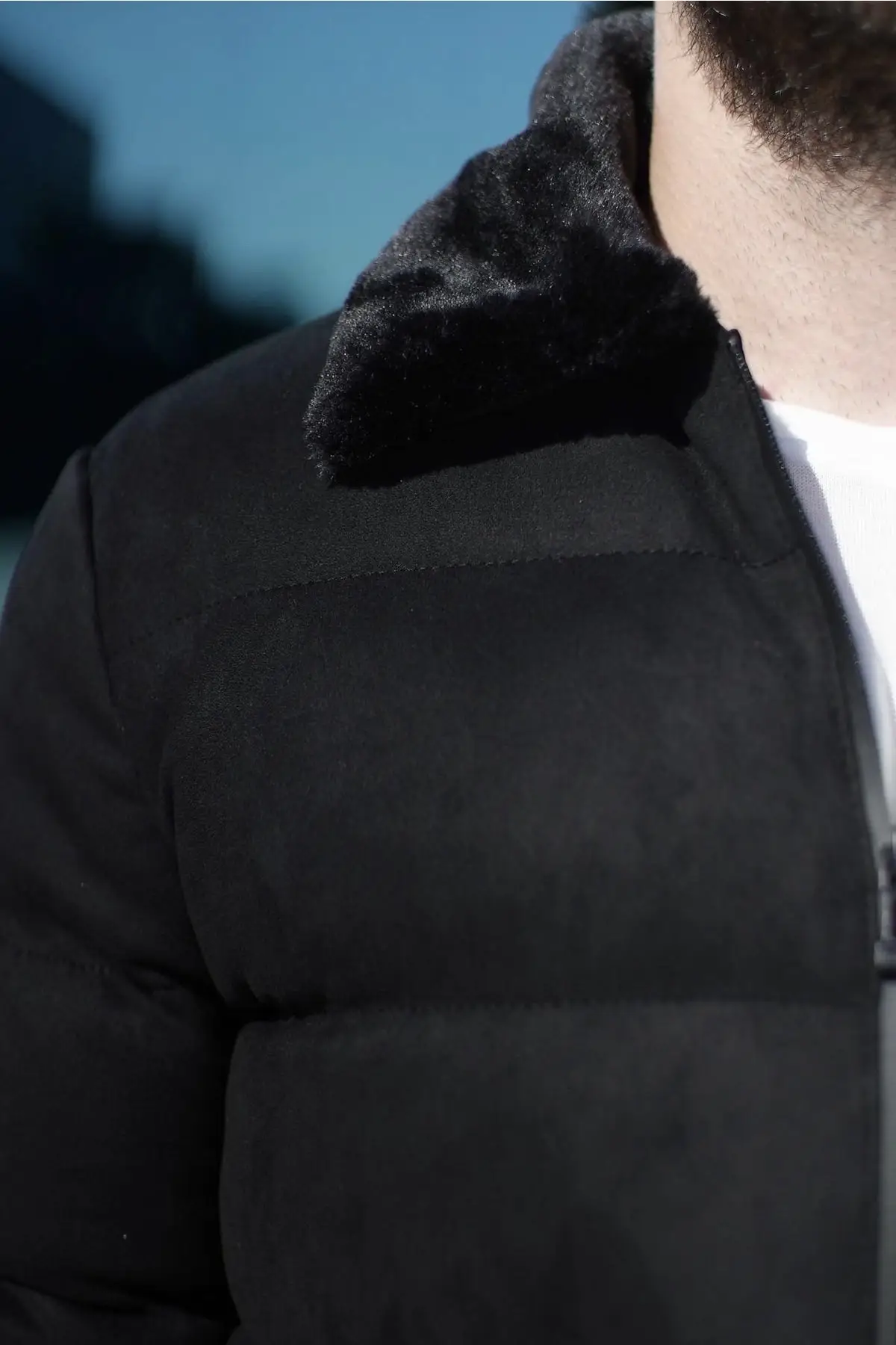Men's Black Suede Coat