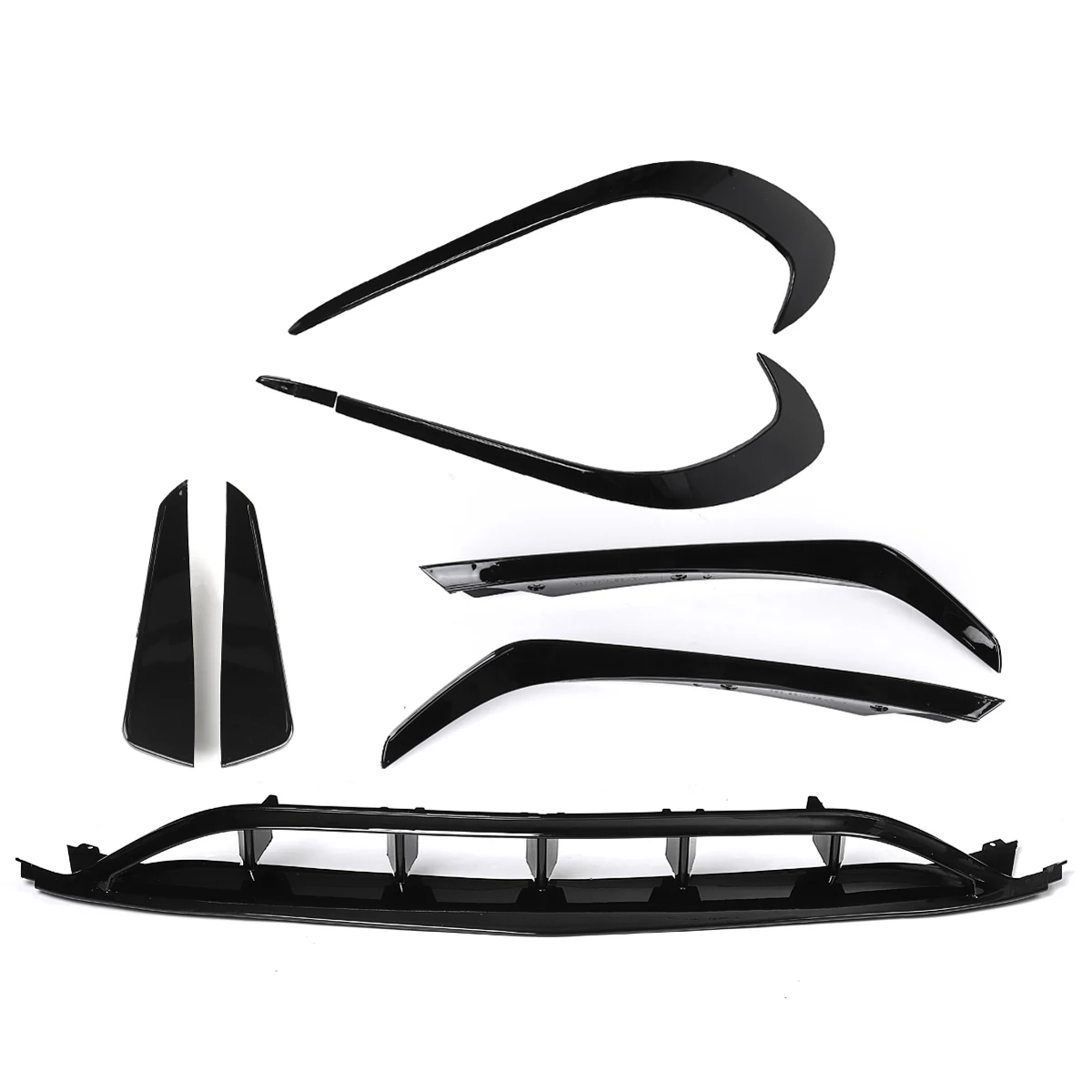 

W176 7PCS Front Bumper Side Canards Splitter Spoiler For Mercedes for Benz A-Class A180 A200 A220 A250 for AMG A45 2016-18