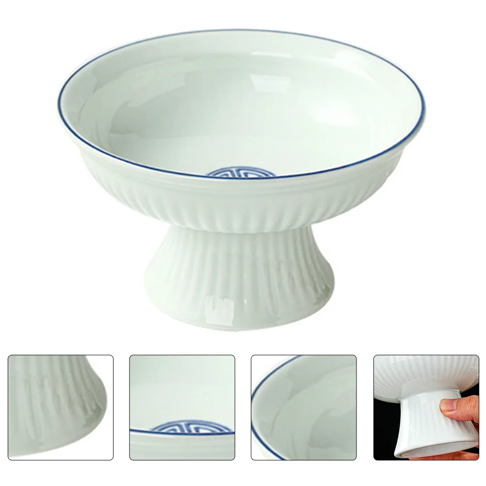 

Ceramic Bowl Dessert Fruit Cup Serving Bowls Holder Pudding Ice Cream Salad Plate Footed Dish Appetizer Stand Tray Porcelain