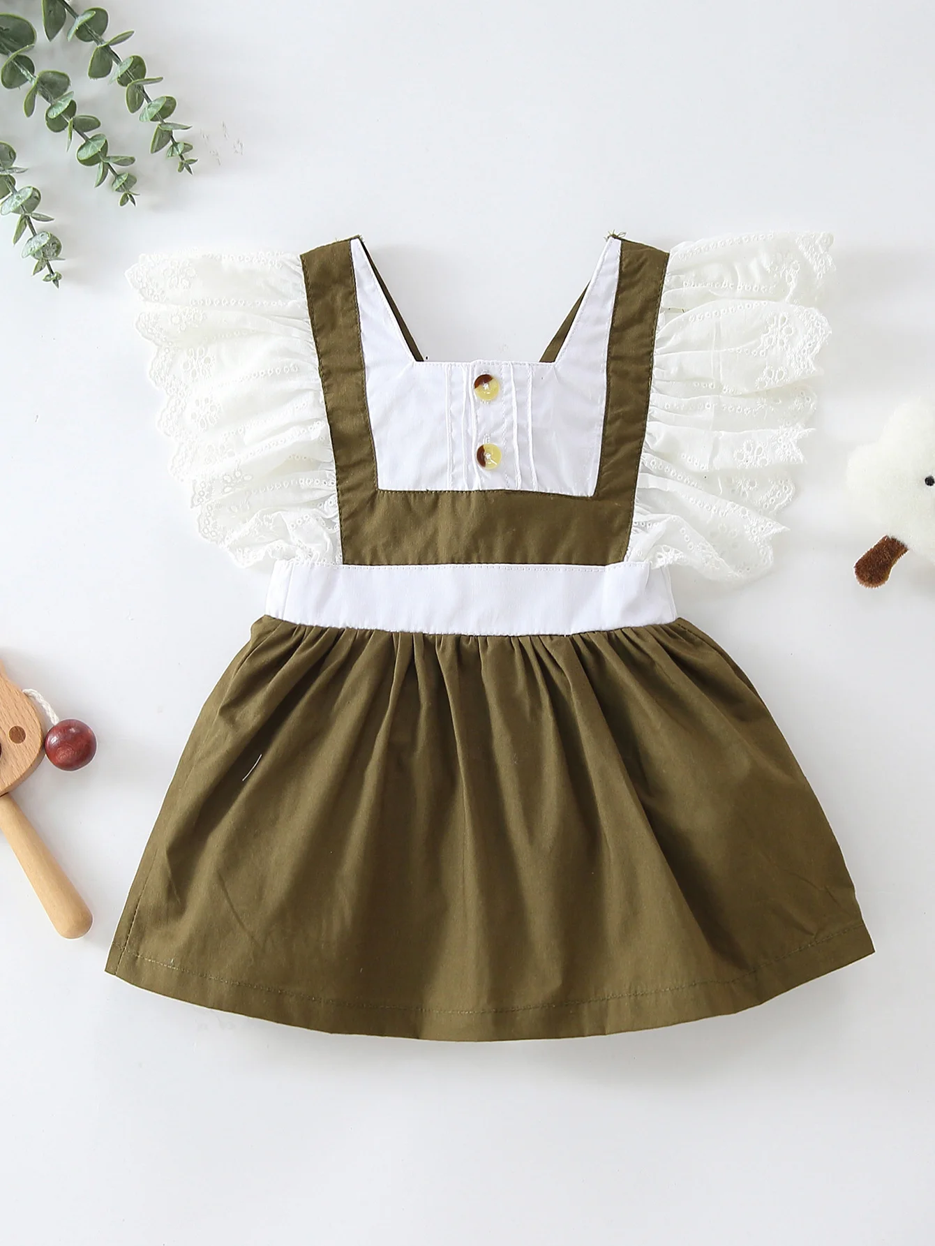 

Fashion Summer New Baby Dress Girl Baby Lace Flying Sleeve Dress Casual Short Sleeve Children's Cute Clothing