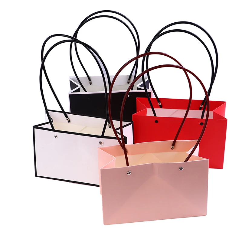 

Long Hanndle Bouquet Packaging Bag Kraft Paper Flower Box Floral Gift Bags Handbag Wedding Flower Rose Valentine's Day Supplies