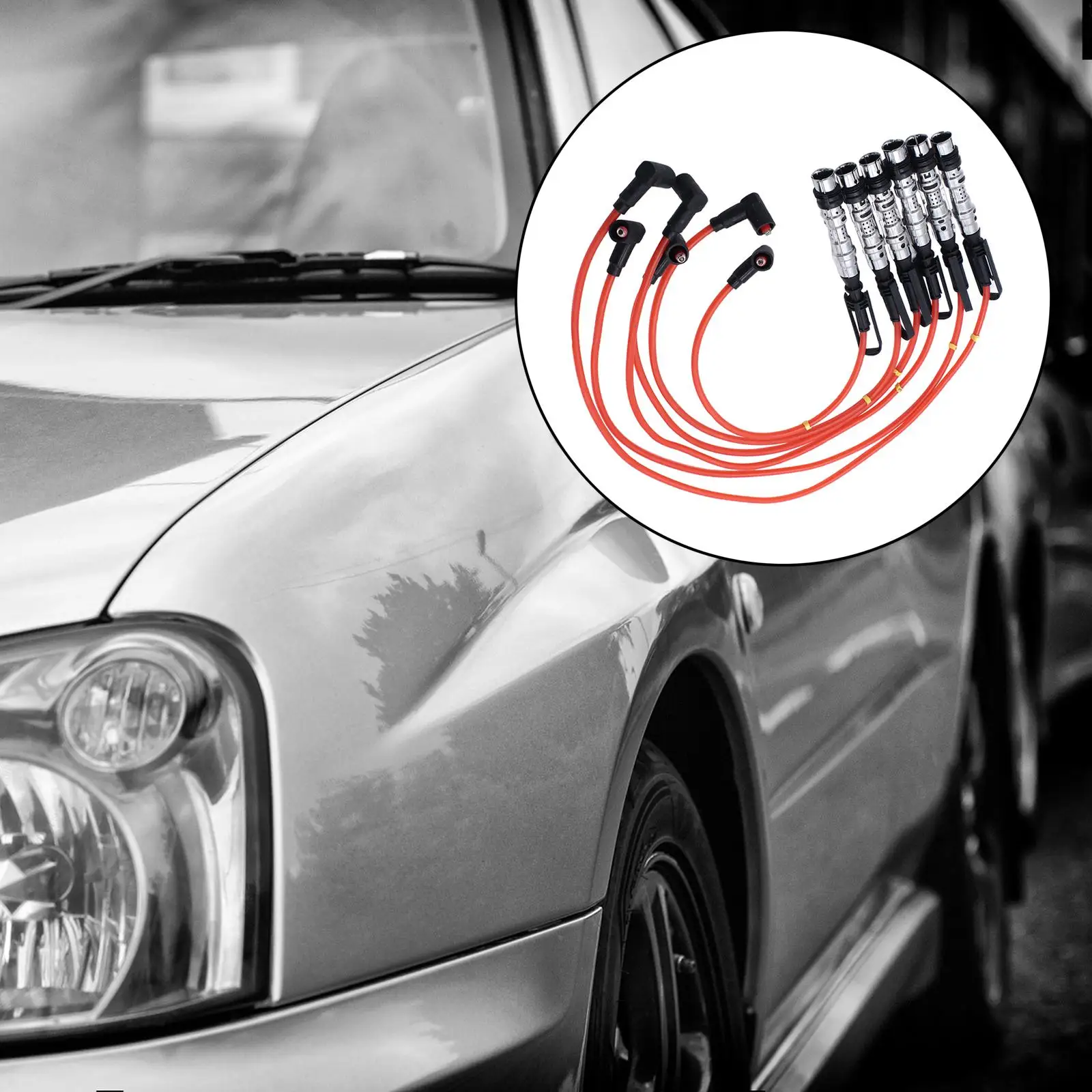 

Spark Plug Wire Set 021905409T ,with Pull Rod Ignition , Cable Spark Wire Set Fit for VR6 2.8 2.9 Engines.