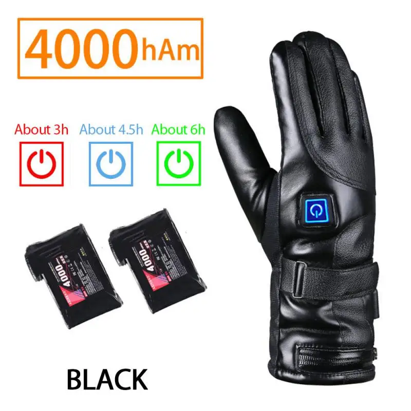 

Winter Gloves Electric Motorcycle Heated Gloves Thermal Guantes Gloves Touch Screen Battery Powered MTB Riding Heating Gloves