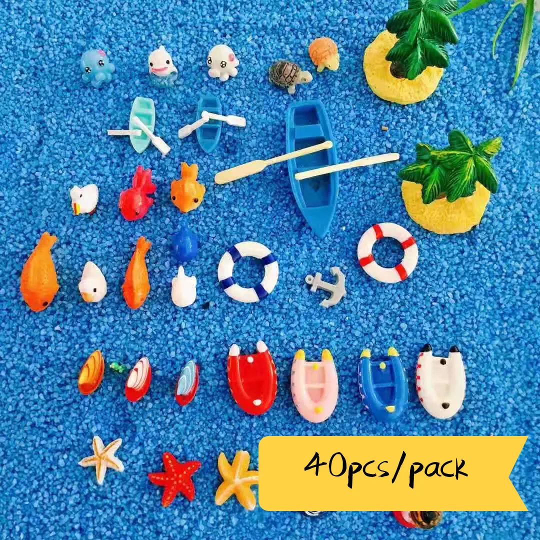 

40pcs/pack Ocean animal Sensory Activities Material Sensory Bottle Sea Landscape Accessories Micro Resin Small Ornament