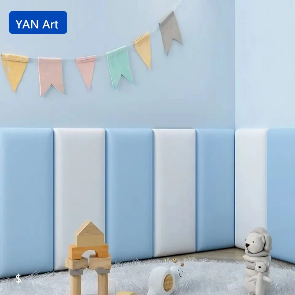 

Anti-Collision Bed Headboards Soft Pack Stickers Tatami Kids Bedroom Decor Self-Adhesive 3D Wall Panel Home Decoration Aesthetic