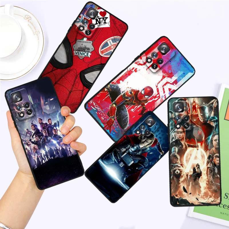 

Avenger Superhero Marvel For Xiaomi Redmi Note 12R 12 12S Turbo 11 11T 11S 10 10S 9 8 Pro Plus 5G Black Back Phone Case