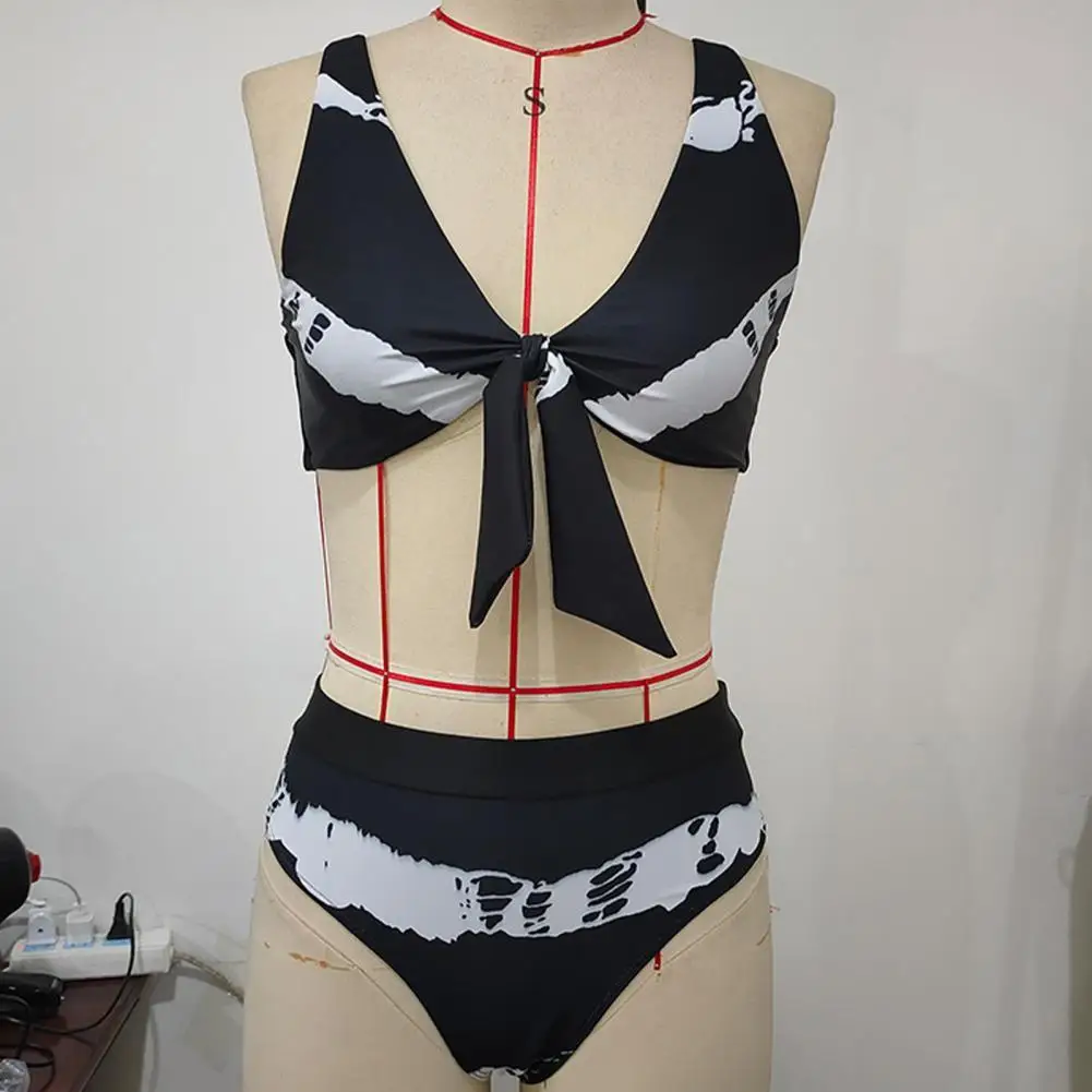 

Очаровательный купальный костюм, облегающая пляжная одежда, летний купальник с высоким вырезом, женский купальный костюм с бантом