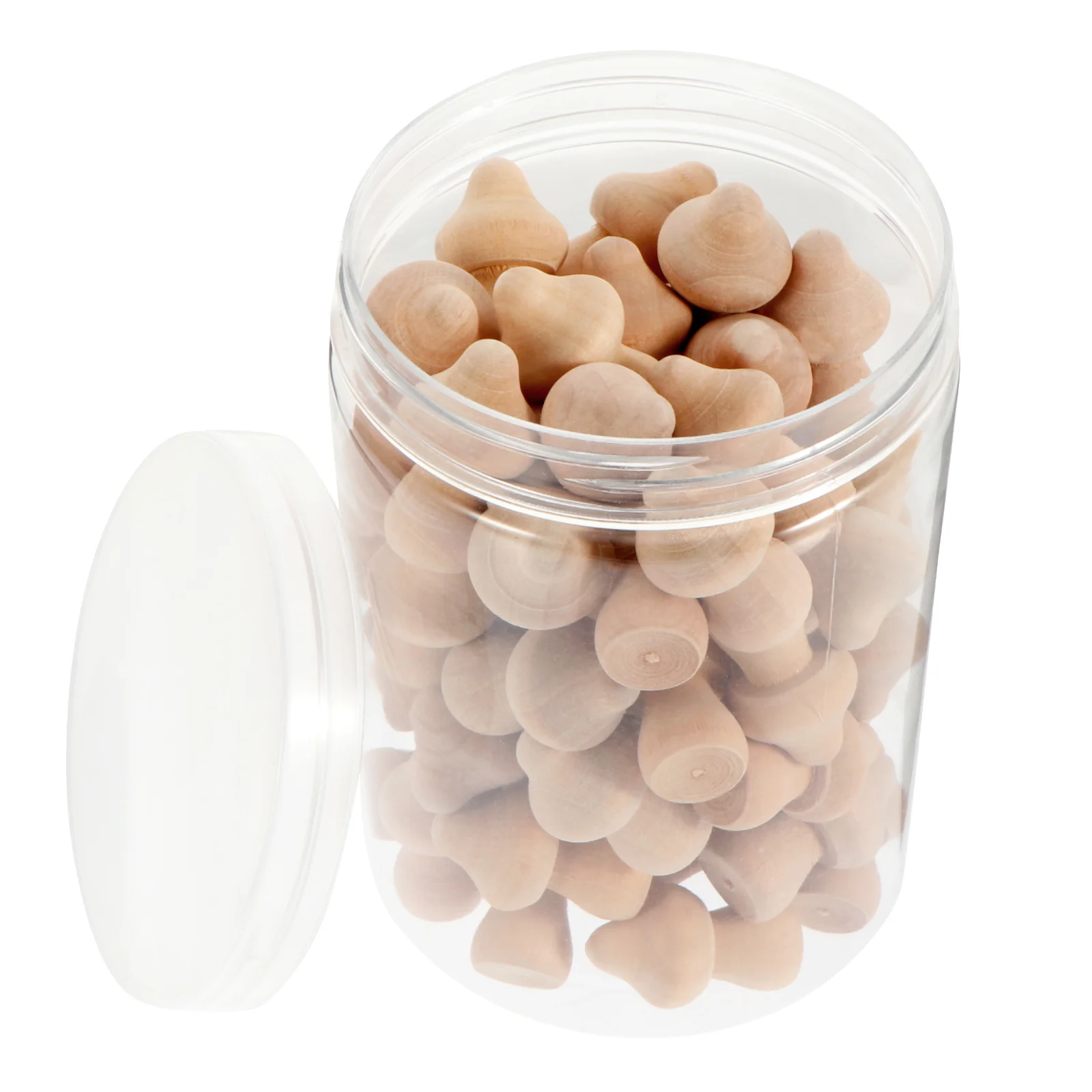 

60 Pcs Wooden Woody Mushroom Child Mini Toy Dollhouse Micro Landscape DIY Figures