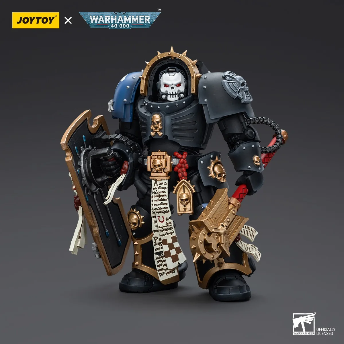 Фото Фигурки Joytoy Warhammer 1/18, ультрамарины Chaplain в терминаторе, модель броне, игрушка, подарки для мальчиков, 3,75 дюйма №2