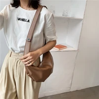 luxury women fashion casual bag shoulder crossbody bag female large capacity handbag wide strap underarm bag solid color