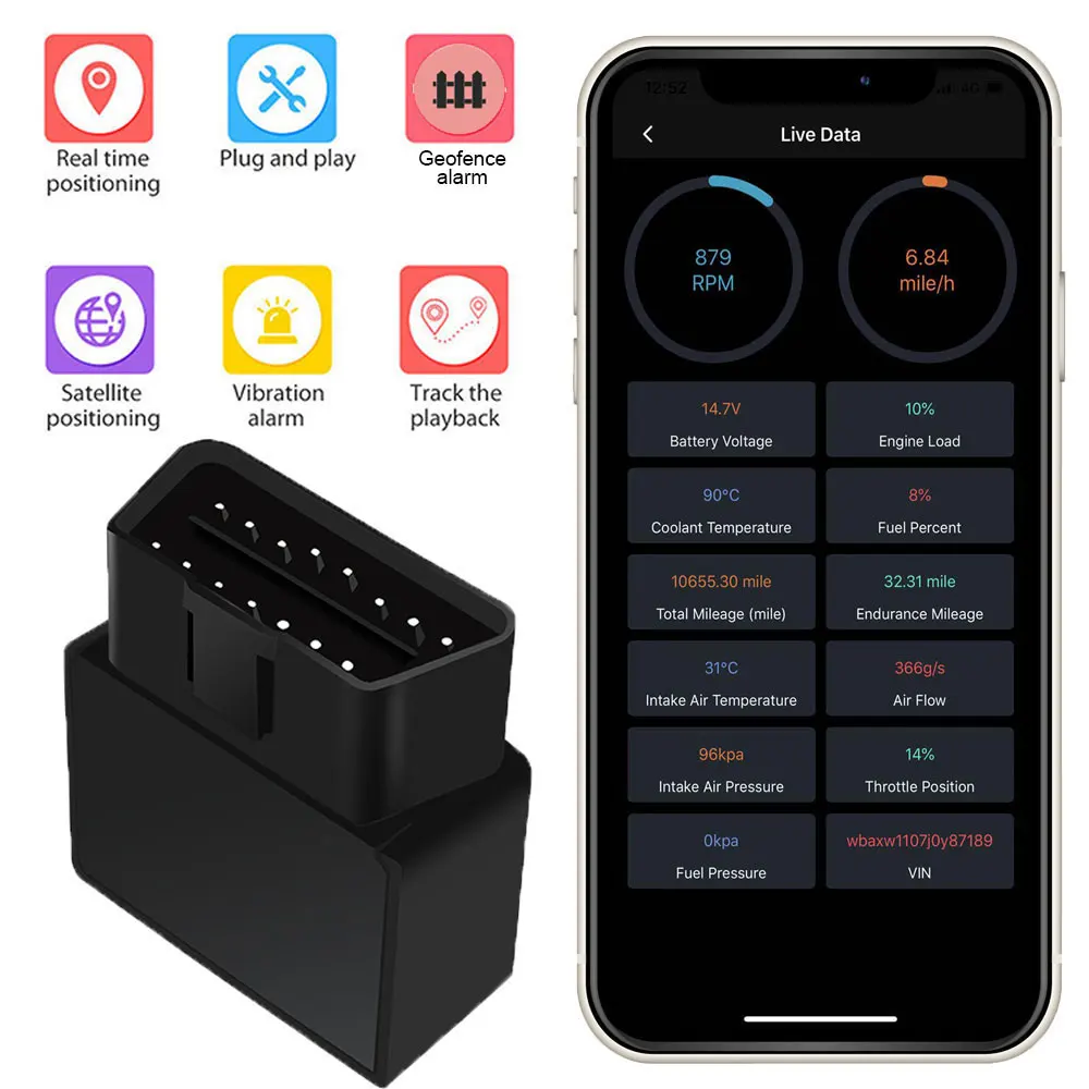 $68.91 2022 Real 4G LTE GPS Tracker Car OBD Locator OBDii Diagnostic Tool DTC Code Vibration Alarm Geo-fence Real Time Tracking