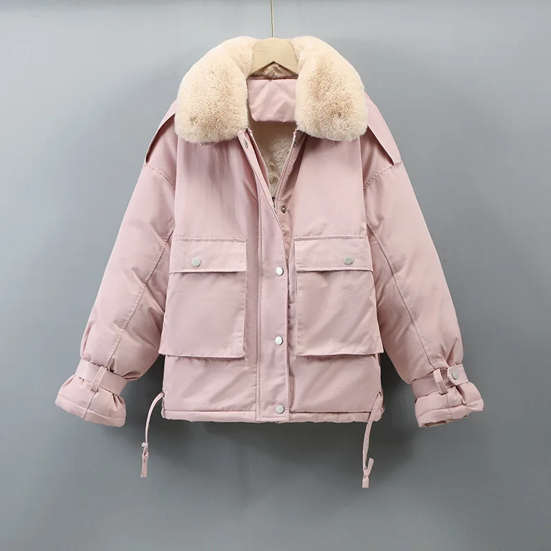 Cotton Padded Clothes Korean Loose Cotton Padded Jacket 2022 New Parker Coat Women's Winter Short Thickened Zipper Tooling Coat