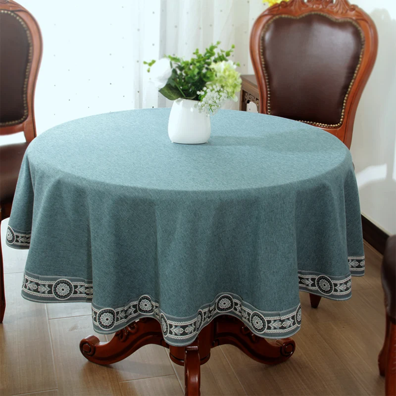

Круглая вышитая скатерть для стола из хлопка и конопли, украшение для гостиничного стола, скатерть в китайском стиле для красивого чайного столика, скатерть для стола