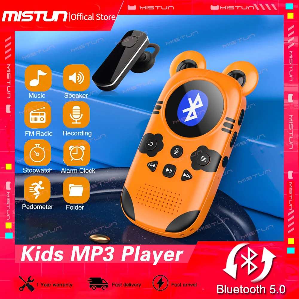 16gb Kids Cute Panda Walkman With Bluetooth 5.0 Speaker/fm/voice/recorder/alarm Clock/pedometer