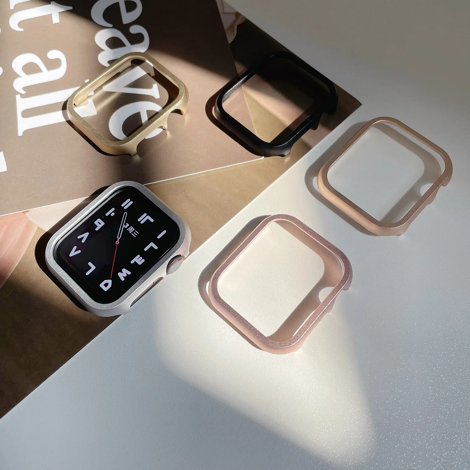 

Case for Apple Watch Cover 8 7 6 5 45mm 41mm 42mm 38mm Screen Protector Shell Iwatch Series 4 44mm 40mm Smartwatch Accessories