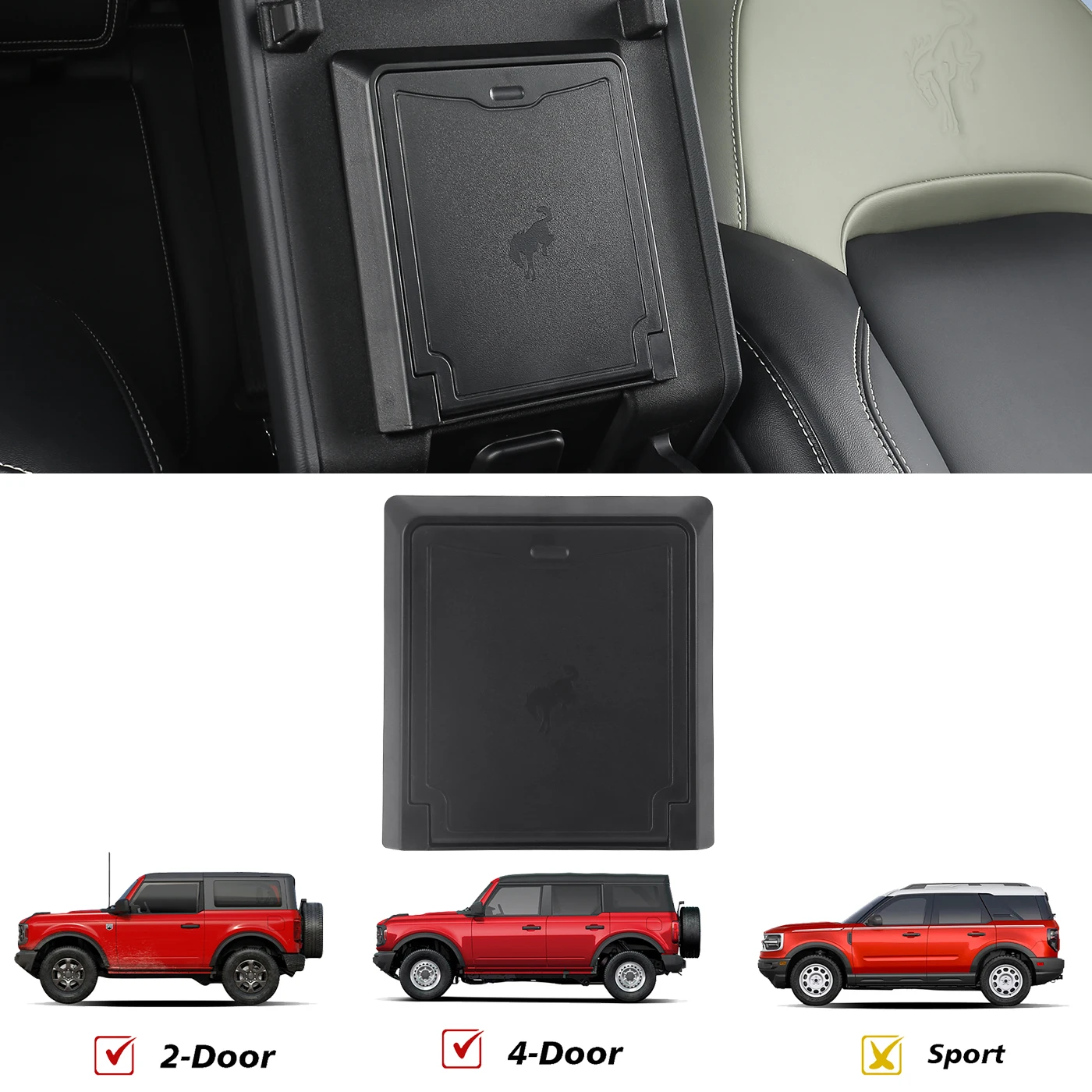 

Подходит для подлокотника Ford Bronco, центрального управления со скрытым ящиком для хранения, модификацией интерьера, ящиком для хранения.