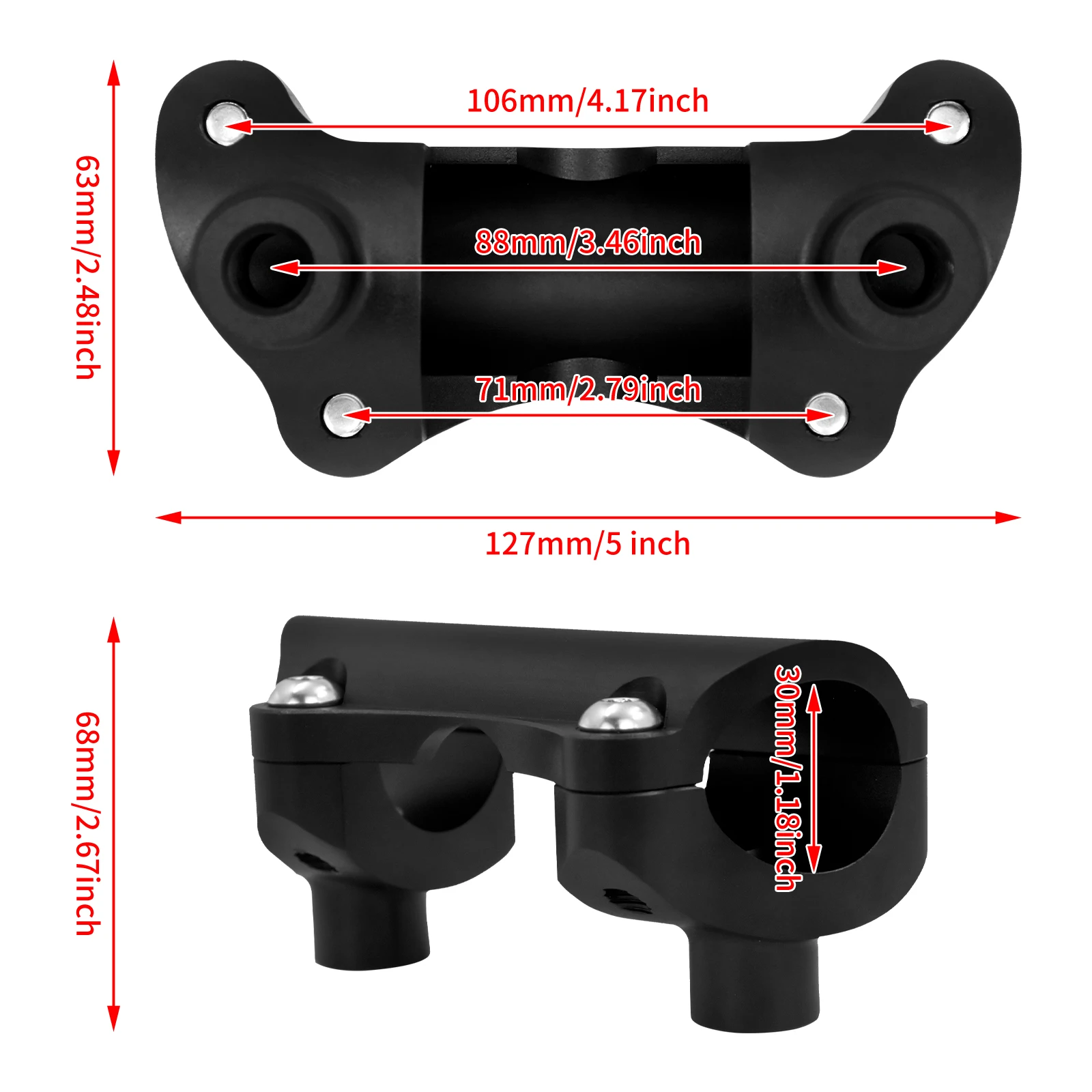 Мотоциклетный CNC 1-1 1/4 дюймовый зажим на руль верхний для Harley Touring Street Glide Softail breaker