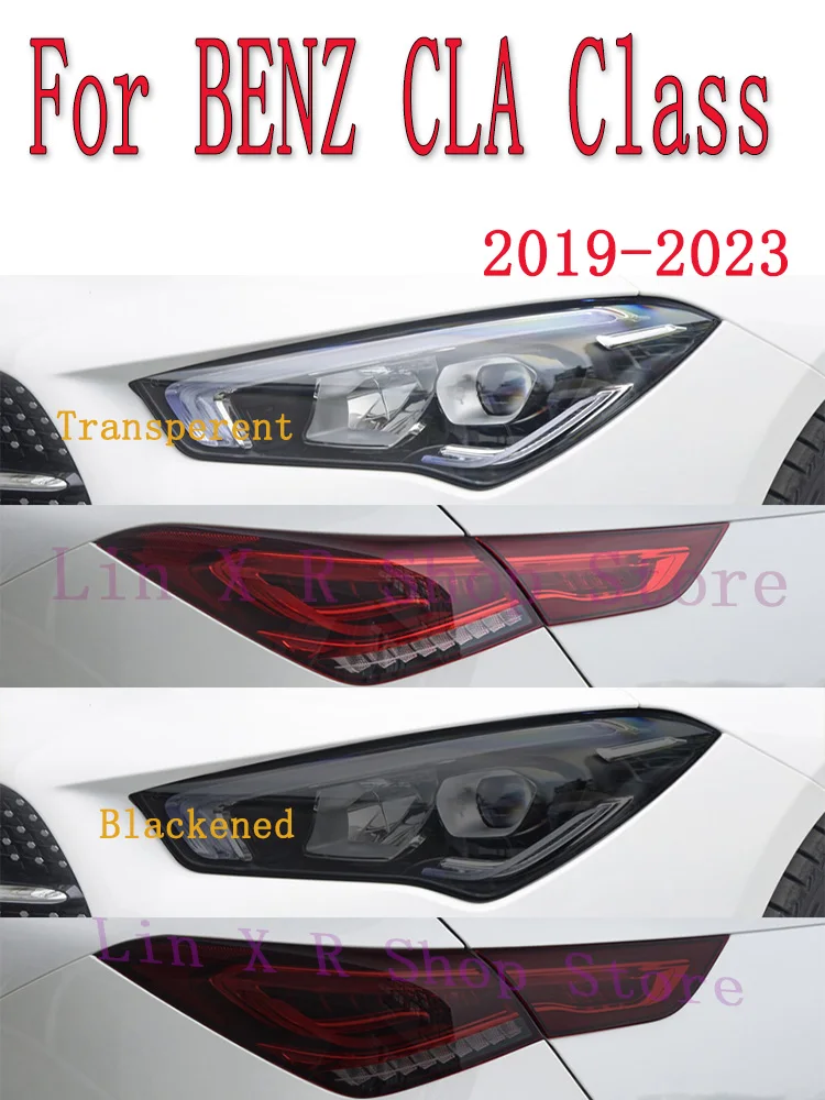 

For BENZ CLA Class 2019-2023 Car Exterior Headlight Anti-scratch Front Lamp Tint TPU Protective Film Repair Accessories Sticker