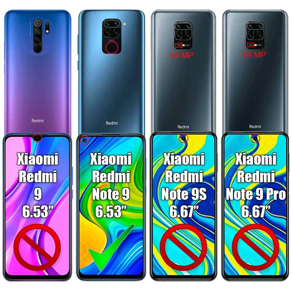 Закаленное стекло для Xiaomi Redmi Note 9 плоская 2.5D 9H защита экрана Передняя