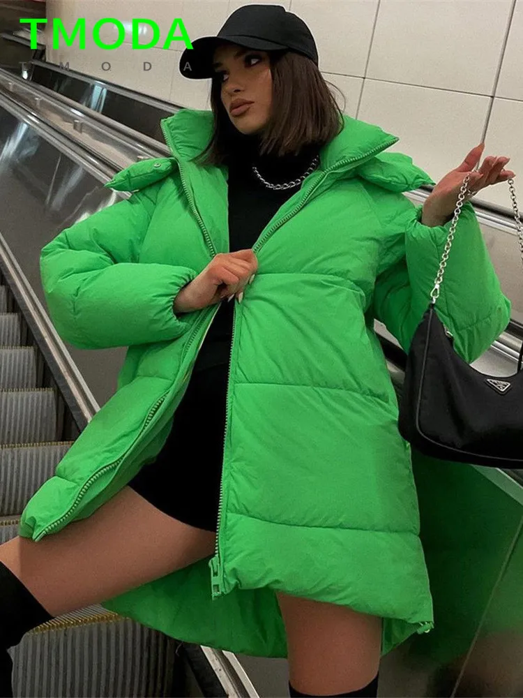 Парка женская зимняя на молнии с хлопковой подкладкой и капюшоном | Женская