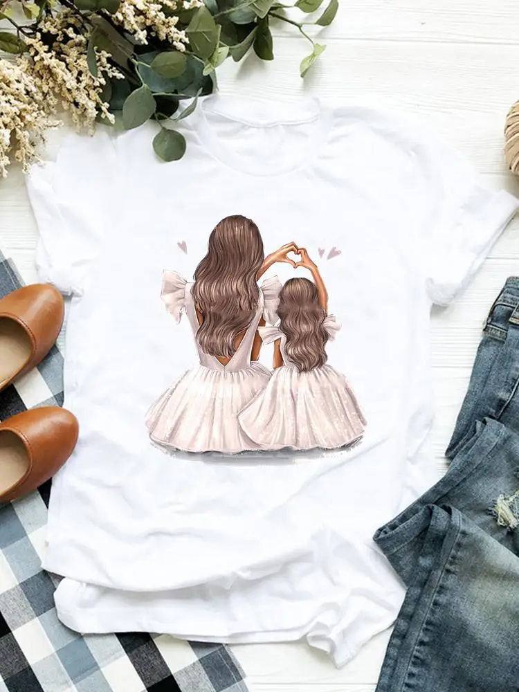 

Women Graphic Tee Summer Clothing Clothes Short Sleeve Mom Sweet Cartoon Trend 90s Style T Print Fashion Female Casual T-shirts