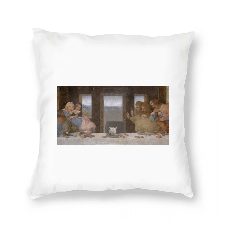 

Unix Pillow Case Meme Yelling At A Cat The Last Supper Da Vinci Renaissance Classical Meme Camiseta