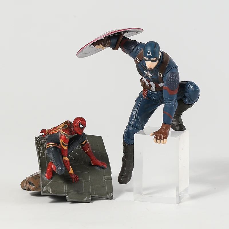 Мстители Капитан Америка Человек-паук Железный человек Марк MK 50 фигурка из ПВХ