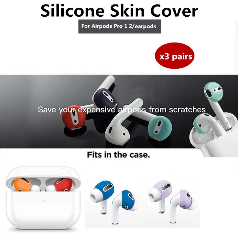 

Silicone Skin Cover for Apple Airpods Pro 1 2 Anti Slip Lost Slip Protective Ear Pads Buds Tip for Earpods Headphone Accessories