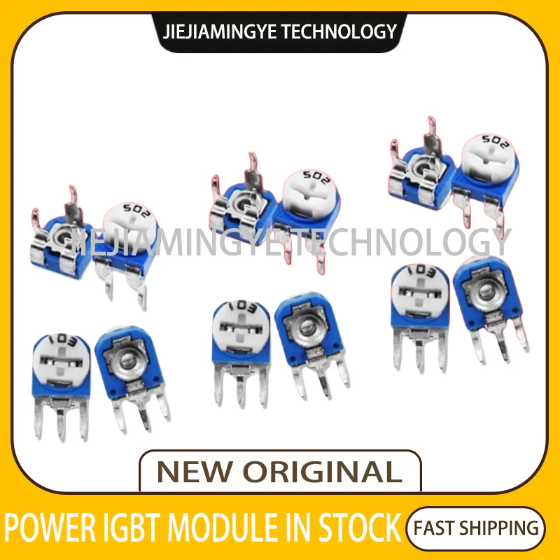 Новый Горизонтальный RM063 сине-белый регулируемый резистор 100R 200R 500R 1K 2K 5K 10K 20K 50K 100K
