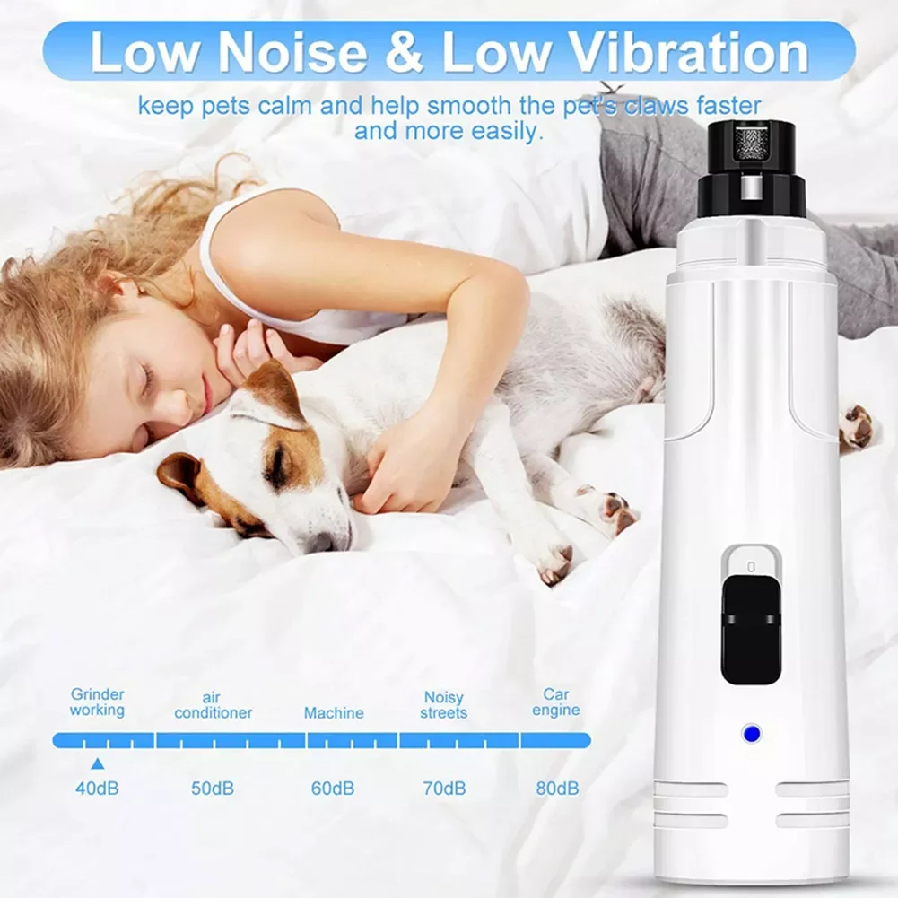 

Pet Nail Grinder USB Rechargeable Painless Nail Grinding Cutter with LED Light Dogs Toe Grooming Grinders Tool