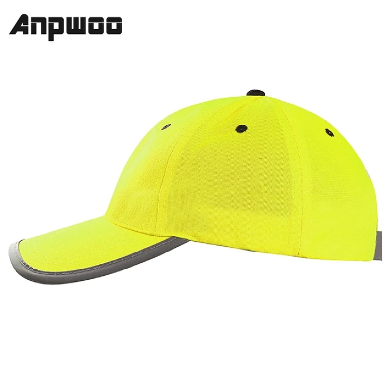 

High Visibility Reflective Baseball Cap Yellow Safety Hat Work Safety Helmet Washable Hat Safety Traffic Cap Hard Hat