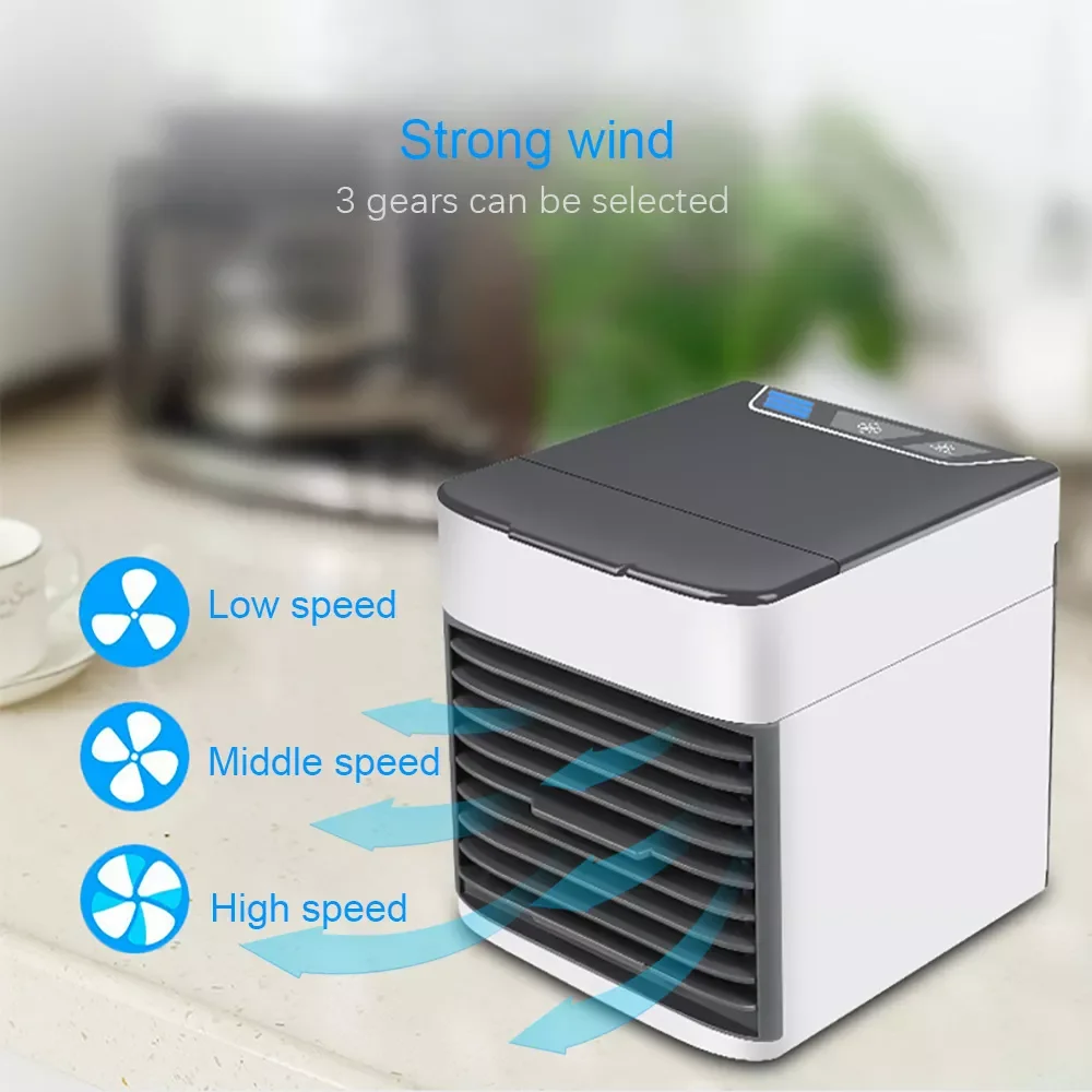 

NEW2023 Mini Air Conditioner Air Cooler Fan 7 Colors Light USB Portable Air Conditioner 3 Gear Personal Space Air Cooling Fan Fo