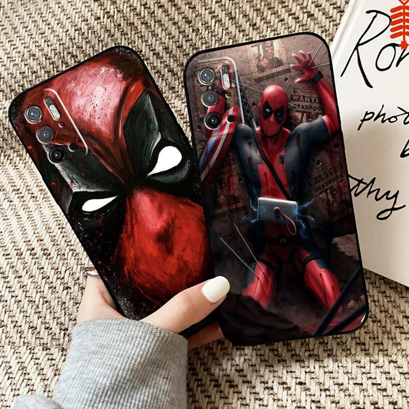 

Marvel Deadpool For Xiaomi Poco M3 PRO 5G For POCO X3 Pro NFC X3 F3 GT Phone Case Black Coque Liquid Silicon Funda Soft