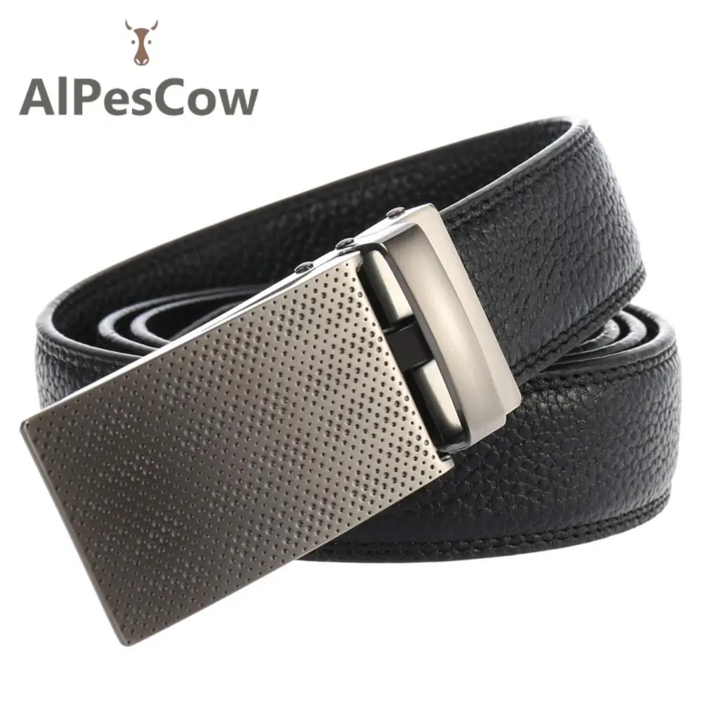 

Waistband Full Grain Leather Belts for Men 100% Alps Cowhide Ratchet Belt High Quality Formal Casual Business Waist Strap Male