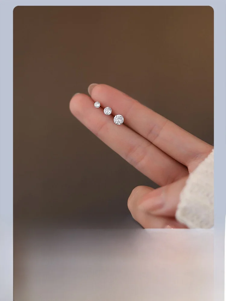 Женские серьги-гвоздики из стерлингового серебра 999 пробы пирсинг ушей с