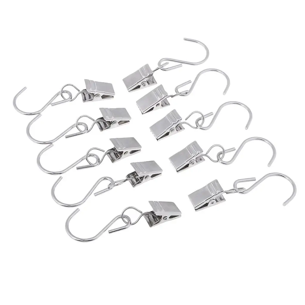 

10 Metal Hanging with Clips for Curtain Photo Picture Craft