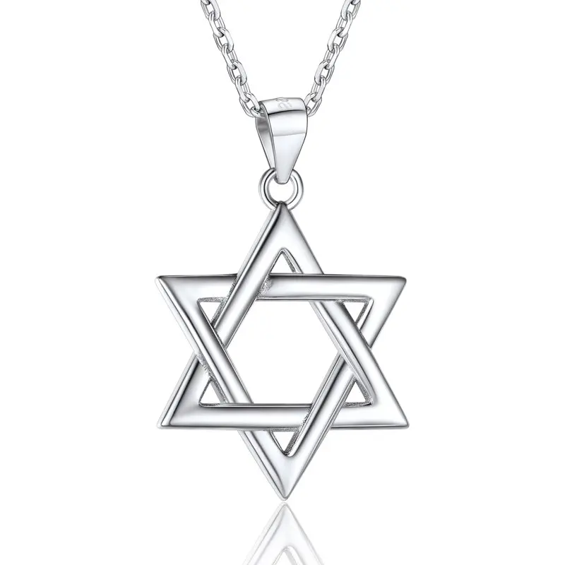 

Sterling Silver Star of David Necklace Jewelry for Men Women Israel Pendant Silver Chain
