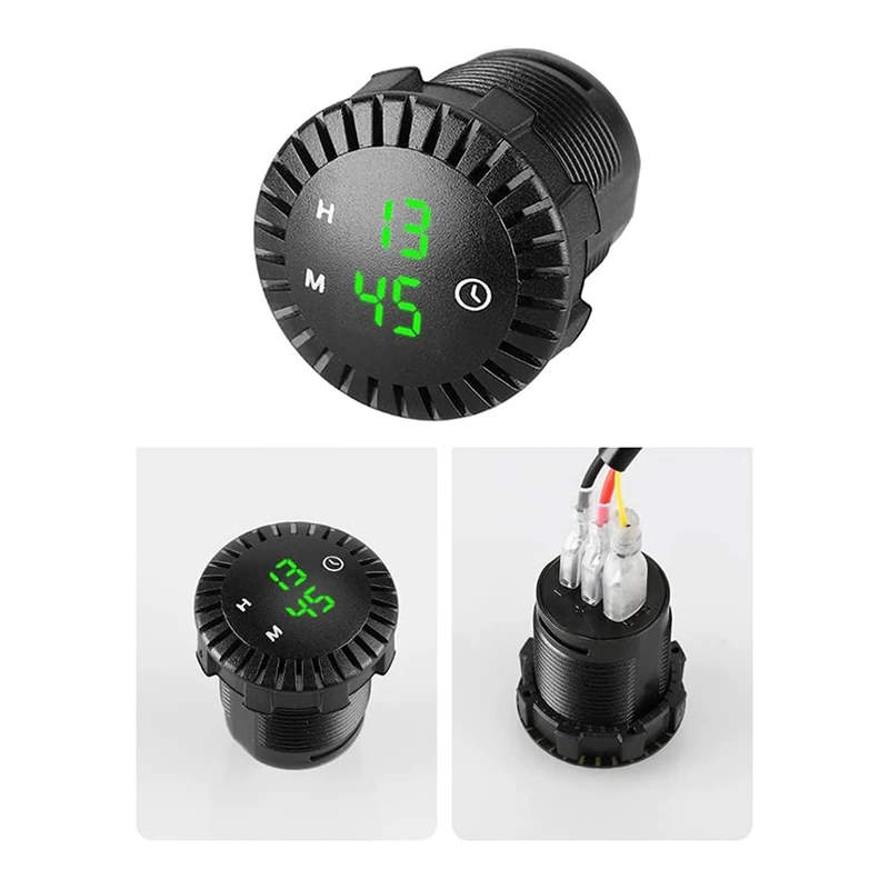 1 Piece Car LED Electronic Clock Switch Charger Universal Supplies Red Light