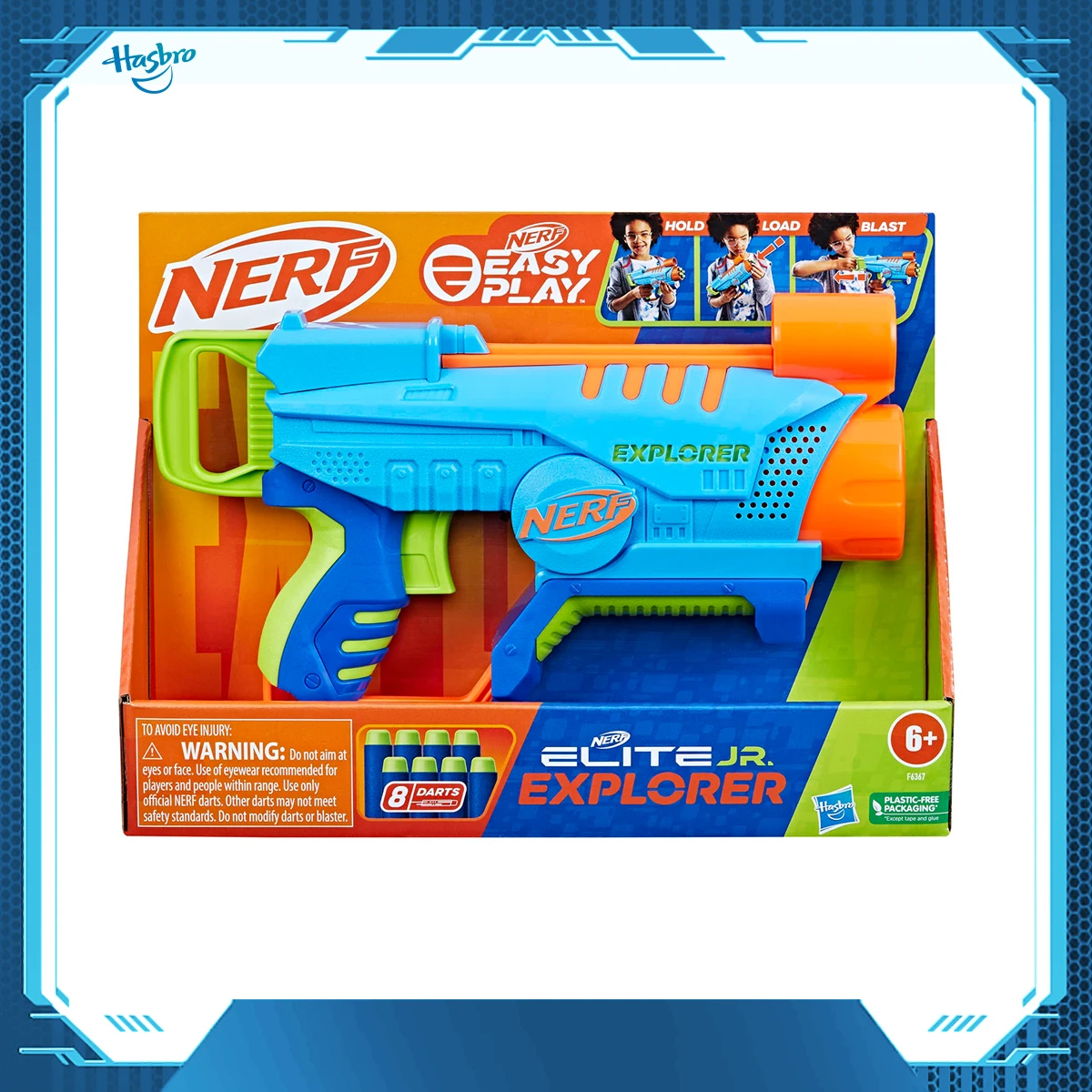 

【Pre-Order】2023/04/30 Hasbro Nerf Elite Junior Explorer Easy-Play Toy Foam Blaster with 8 Nerf Elite Darts Outdoor Games F6367