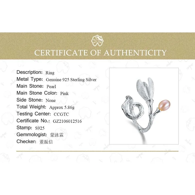 Кольцо Lotus Fun Из Стерлингового Серебра 925 Пробы С Натуральным Пресноводным